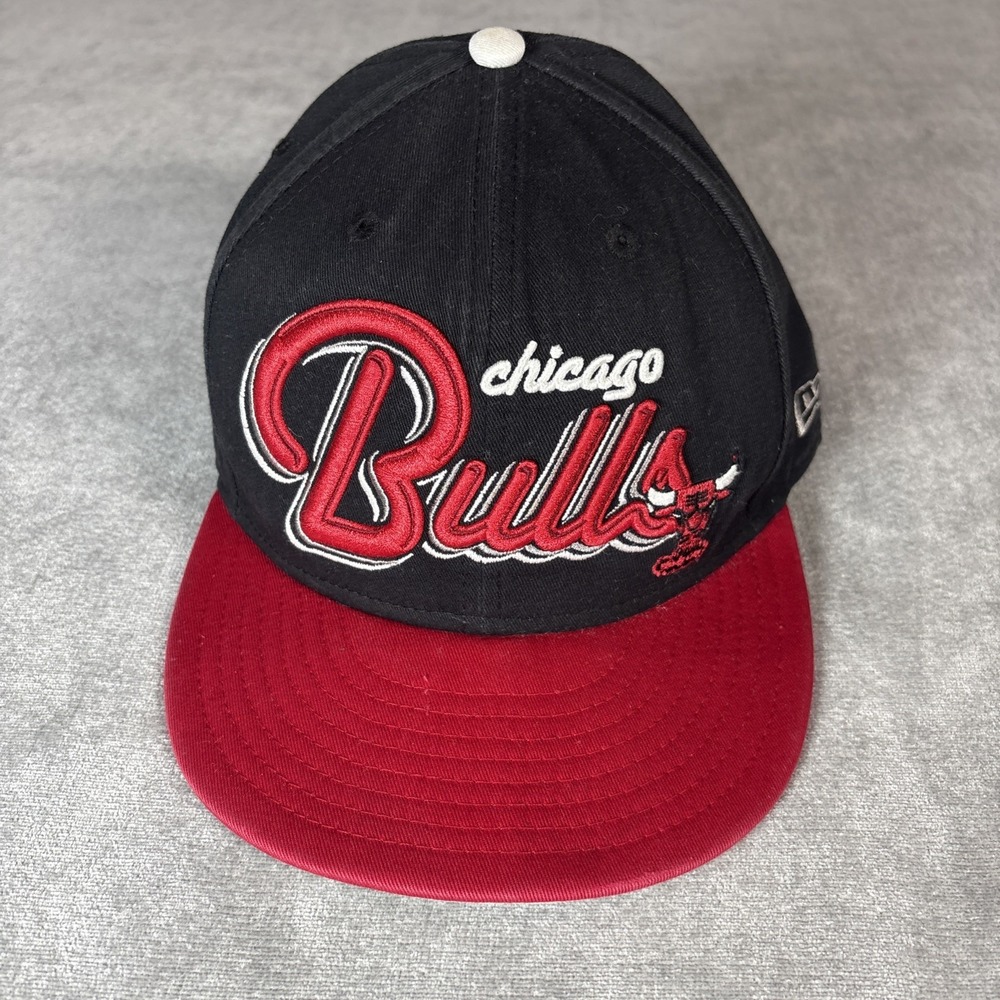 New Era Chicago Bulls NBA Final SnapBack Hat Basketball Black Red One Size